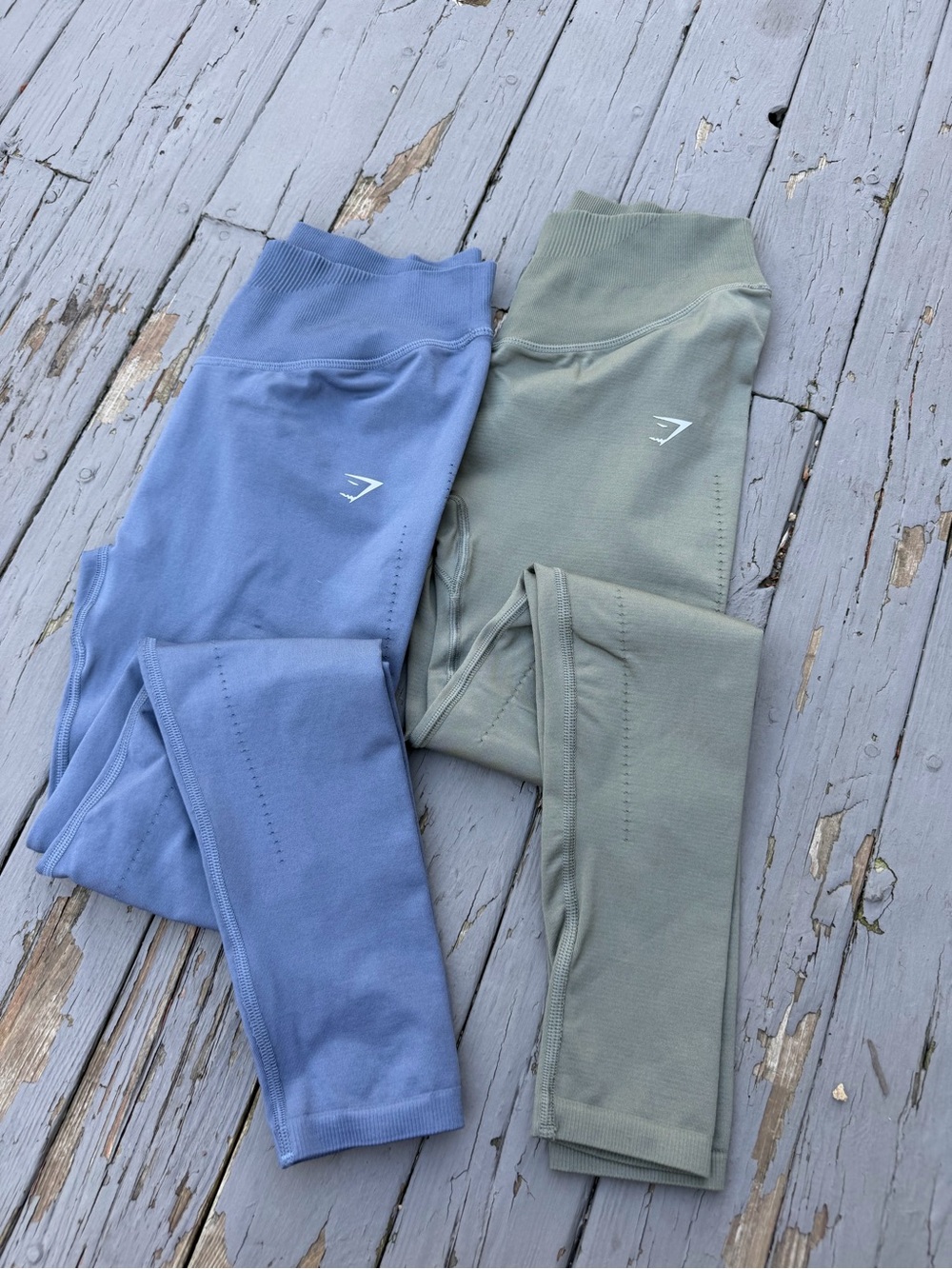 Gymshark 2 Seamless Leggings - Blue and Sage